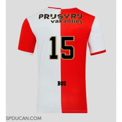 Muški Nogometni Dres Feyenoord Jordan Bos #15 Domaci 2025-26 Kratak Rukav Muški Nogometni Dres Feyenoord Jordan Bos #15 Domaci 2025-26 Kratak Rukav